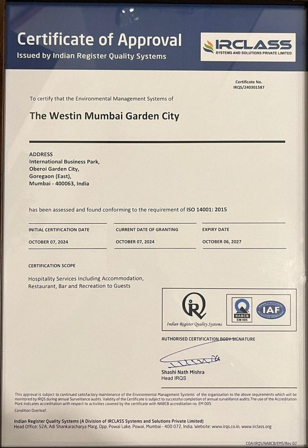 Hotel The Westin Garden Mumbai