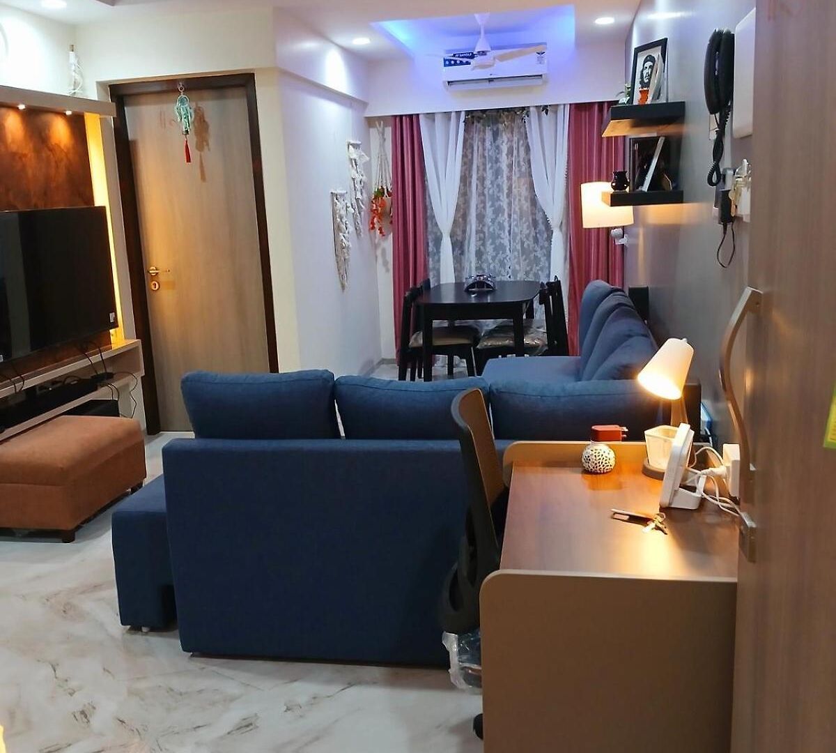 Lakefront Lounge-luxe 1bhk With 2queen Beds-2baths Apartment Mumbai
