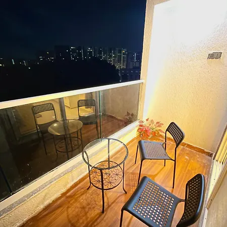Chic 2 Bhk With Balcony & Bold Yellow Lounge Powai Mumbai