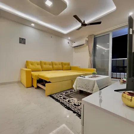 Chic 2 Bhk With Balcony & Bold Yellow Lounge Powai