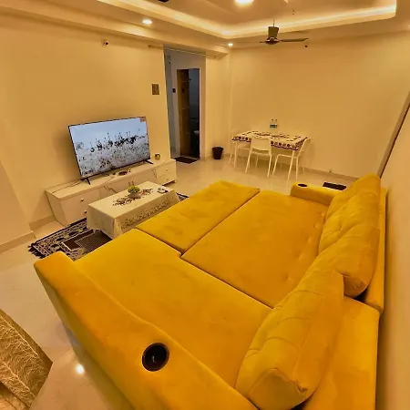 Chic 2 Bhk With Balcony & Bold Yellow Lounge Powai *